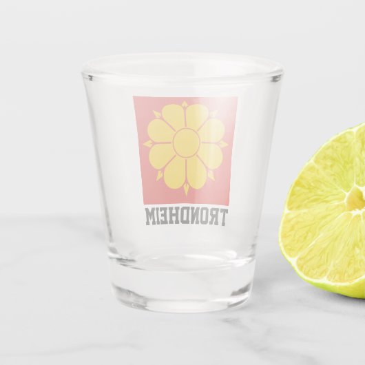 Flagge Trondheim, Norwegen Schnapsglas (Rückseite)