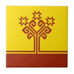Flagge Tschuwaschiens Fliese