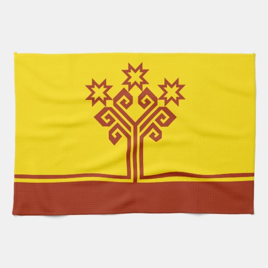Flagge Tschuwaschiens Geschirrtuch (Horizontal)