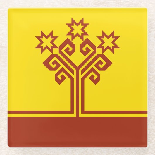 Flagge Tschuwaschiens Glasuntersetzer (Vorderseite)