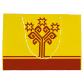 Flagge Tschuwaschiens Große Geschenktüte (Rückseite)
