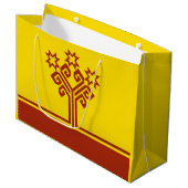 Flagge Tschuwaschiens Große Geschenktüte (Vorderseite Schrägansicht)