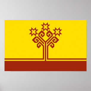 Flagge Tschuwaschiens Poster