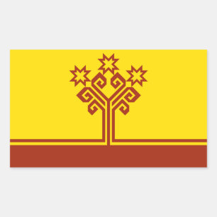 Flagge Tschuwaschiens Rechteckiger Aufkleber