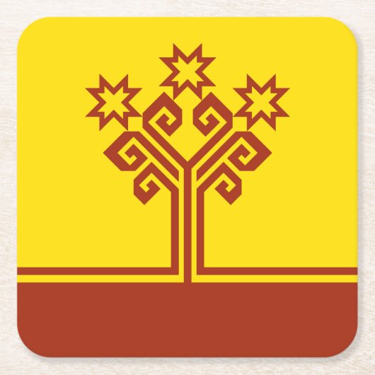 Flagge Tschuwaschiens Rechteckiger Pappuntersetzer (Vorderseite)