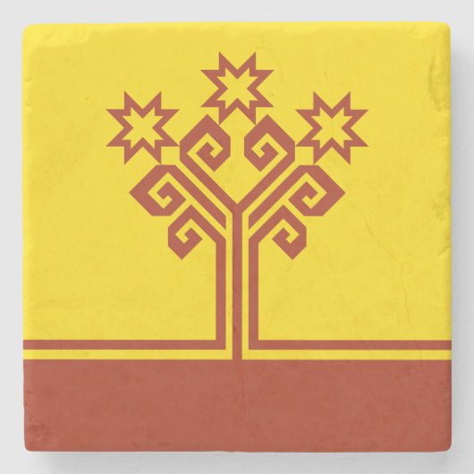 Flagge Tschuwaschiens Steinuntersetzer (Vorderseite)