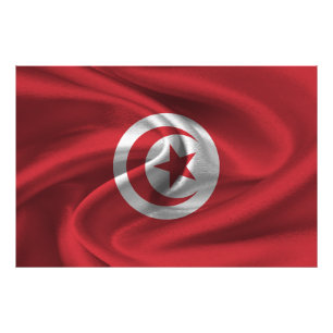 Flagge Tunesiens Fotodruck