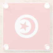 Flagge Tunesiens Glasuntersetzer (Rückseite)