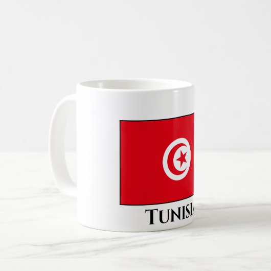 Flagge Tunesiens Kaffeetasse (Vorderseite Links)