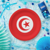 Flagge Tunesiens Pappteller (Party)
