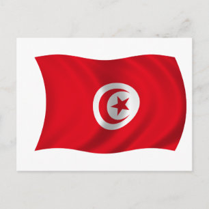 Flagge Tunesiens Postkarte