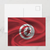 Flagge Tunesiens Postkarte (Vorne/Hinten)