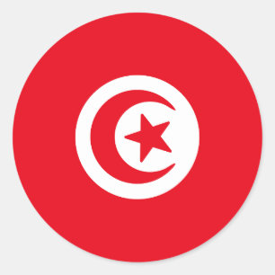 Flagge Tunesiens Runder Aufkleber