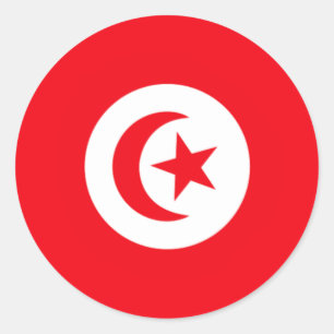 Flagge Tunesiens Runder Aufkleber