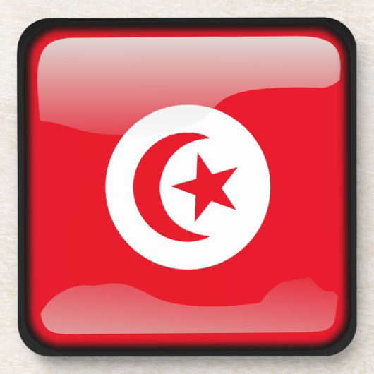 Flagge Tunesiens Untersetzer (Vorderseite)