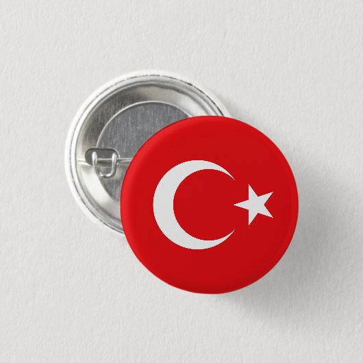 Flagge Türkei Button (Vorne & Hinten)