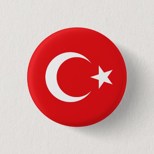 Flagge Türkei Button (Vorderseite)