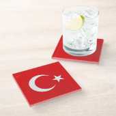 Flagge Türkei Glasuntersetzer (Schrägansicht)