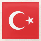 Flagge Türkei Glasuntersetzer (Vorderseite)