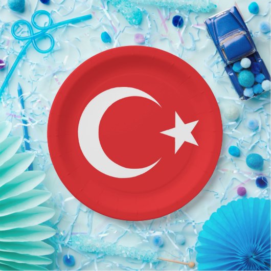 Flagge Türkei Pappteller (Party)