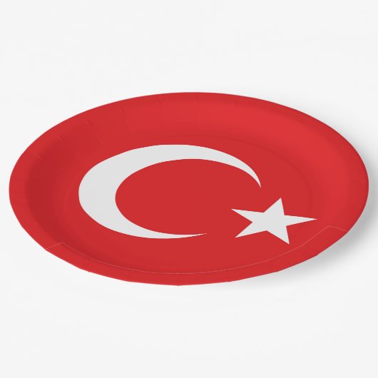 Flagge Türkei Pappteller (Schrägansicht)