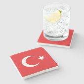 Flagge Türkei Steinuntersetzer (Seitenansicht)