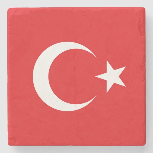 Flagge Türkei Steinuntersetzer (Vorderseite)