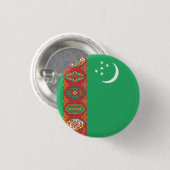 Flagge Turkmenistans Button (Vorne & Hinten)