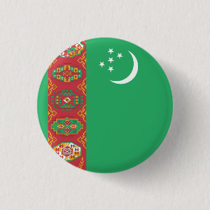 Flagge Turkmenistans Button