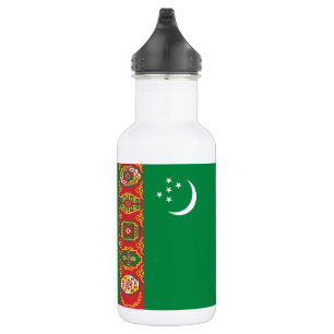 Flagge Turkmenistans Edelstahlflasche