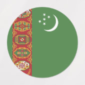 Flagge Turkmenistans Etiketten (Design 1)