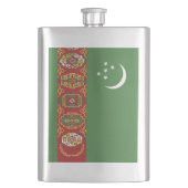 Flagge Turkmenistans Flachmann (Vorderseite)
