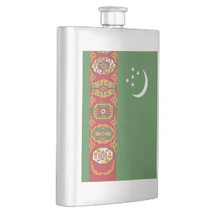 Flagge Turkmenistans Flachmann