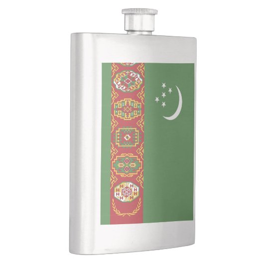 Flagge Turkmenistans Flachmann (Rechts)