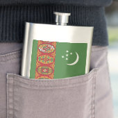 Flagge Turkmenistans Flachmann (Beispiel)