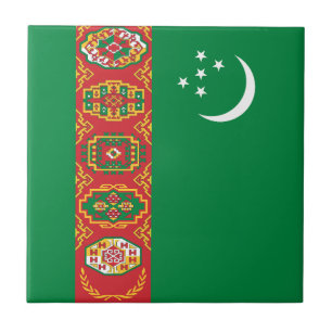 Flagge Turkmenistans Fliese