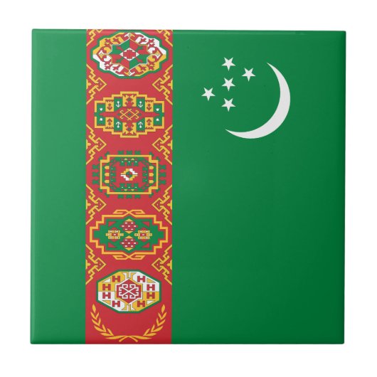 Flagge Turkmenistans Fliese (Vorderseite)