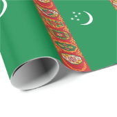 Flagge Turkmenistans Geschenkpapier (Rolleneckpunkt)