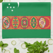 Flagge Turkmenistans Geschirrtuch (Gefaltet)
