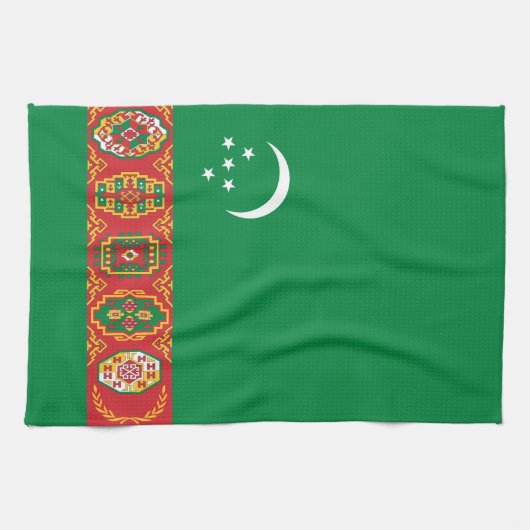 Flagge Turkmenistans Geschirrtuch (Horizontal)