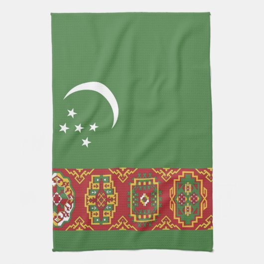 Flagge Turkmenistans Geschirrtuch (Vertikal)