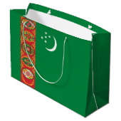 Flagge Turkmenistans Große Geschenktüte (Rückseite Schrägansicht)