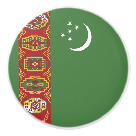 Flagge Turkmenistans Keramikknauf (Vorderseite)