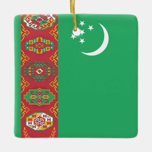 Flagge Turkmenistans Keramikornament (Vorderseite)