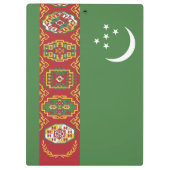 Flagge Turkmenistans Klemmbrett (Rückseite)