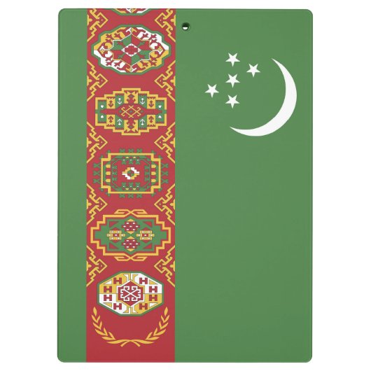 Flagge Turkmenistans Klemmbrett (Rückseite)