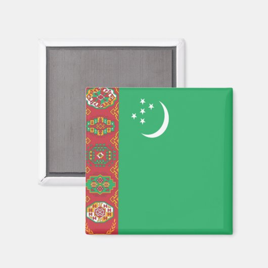Flagge Turkmenistans Magnet (Vorderseite/Rückseite)