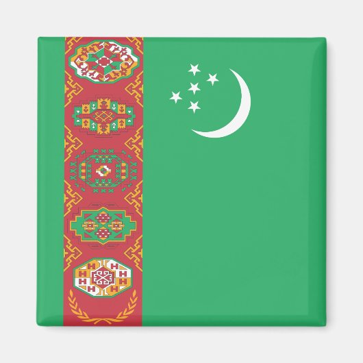 Flagge Turkmenistans Magnet (Vorne)
