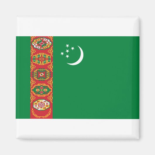 Flagge Turkmenistans Magnet (Vorne)
