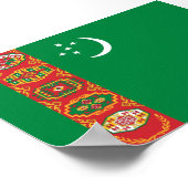 Flagge Turkmenistans Poster (Ecke)